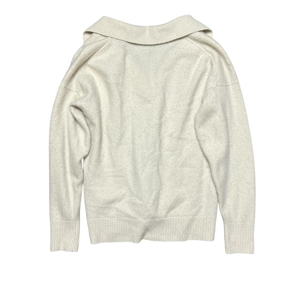 Quince Mongolian Cashmere Polo Sweater in Ivory Women’s Size Small - Picture 2 of 6